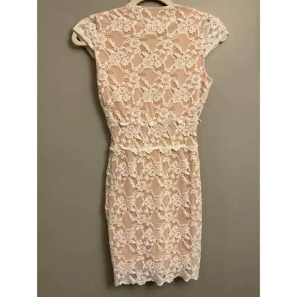 NIGHTCAP ANTIONETTE WISTERIA LACE SHEATH MINI DRESS NUDE LININGSZ 1 XS $395 MSRP - Picture 10 of 10